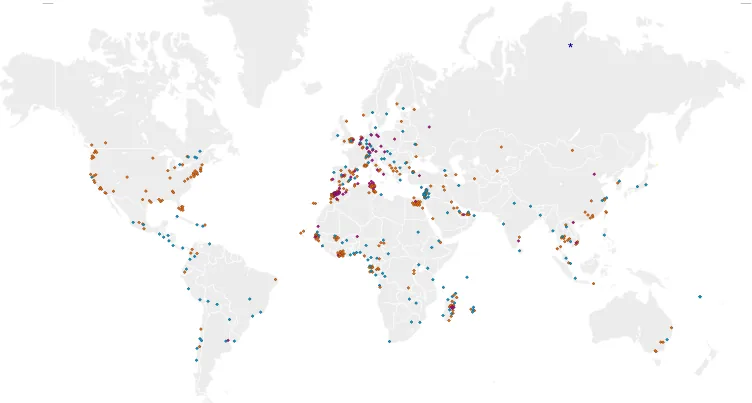 Carte stylisée du réseau d’enseignement français à l’étranger